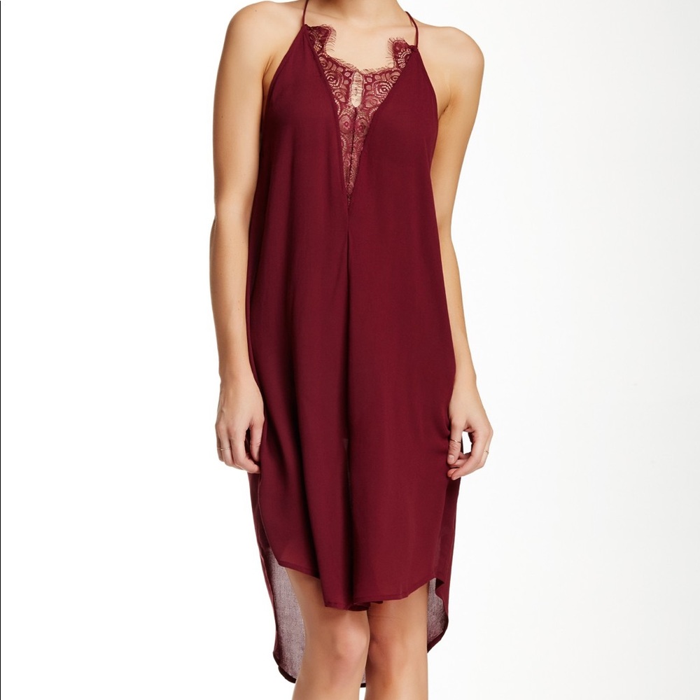 Free People Burgundy Slip Dress